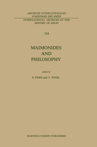 S. Pines, Y. Yovel - Maimonides and Philosophy, Inbunden