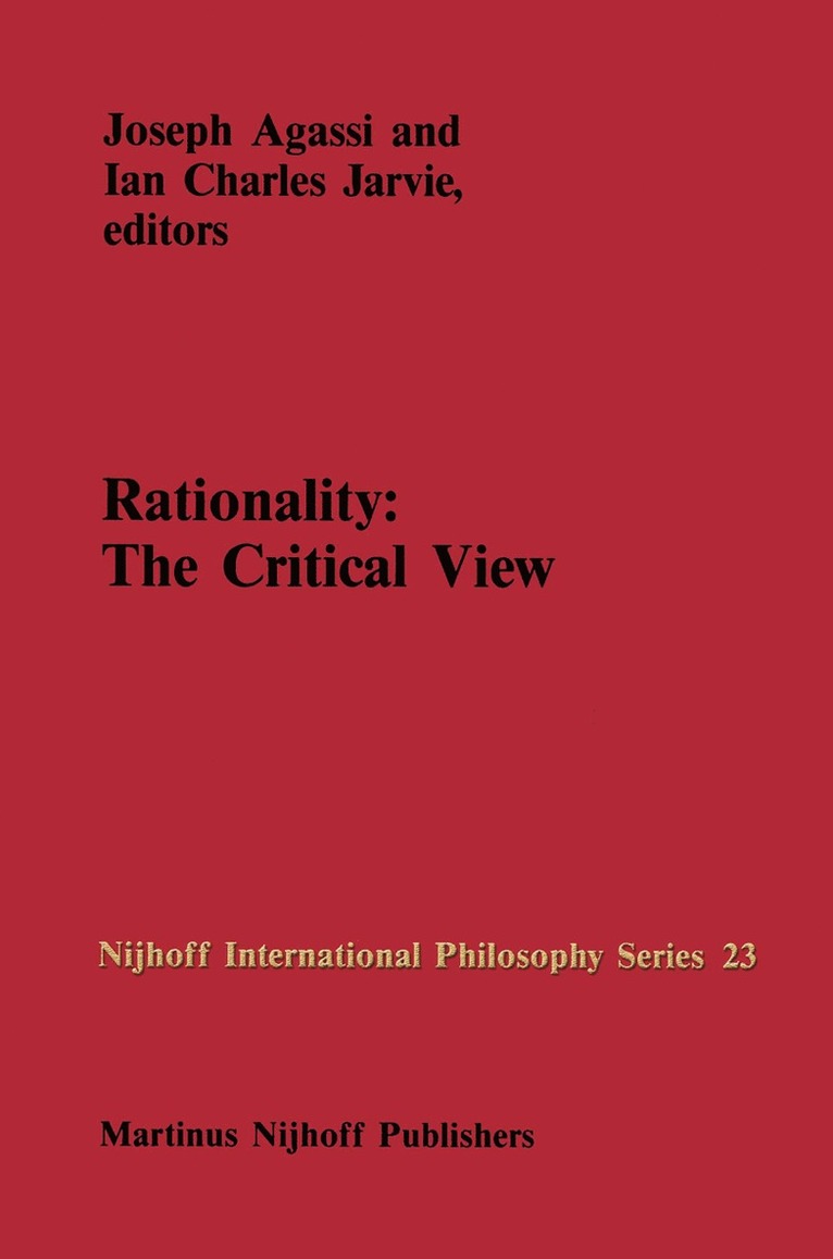 J. Agassi, I.C. Jarvie, I. C. Jarvie, Joseph Agassi - Rationality: The Critical View, Häftad
