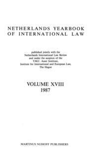 bokomslag Netherlands Yearbook Of International Law, 1987