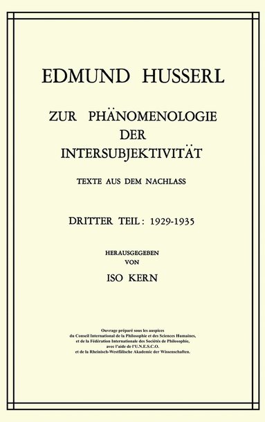 bokomslag Zur Phänomenologie der Intersubjektivität