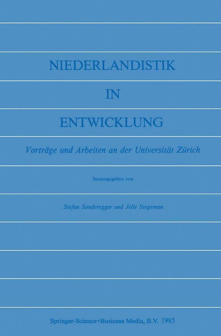 Stefan Sonderegger, Jelle Stegeman - Niederlandistik in Entwicklung, Häftad