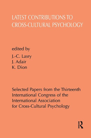 bokomslag Latest Contributions to Cross-cultural Psychology