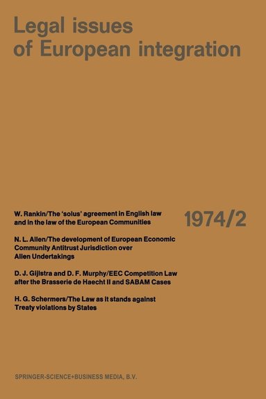 bokomslag Legal Issues of European Integration