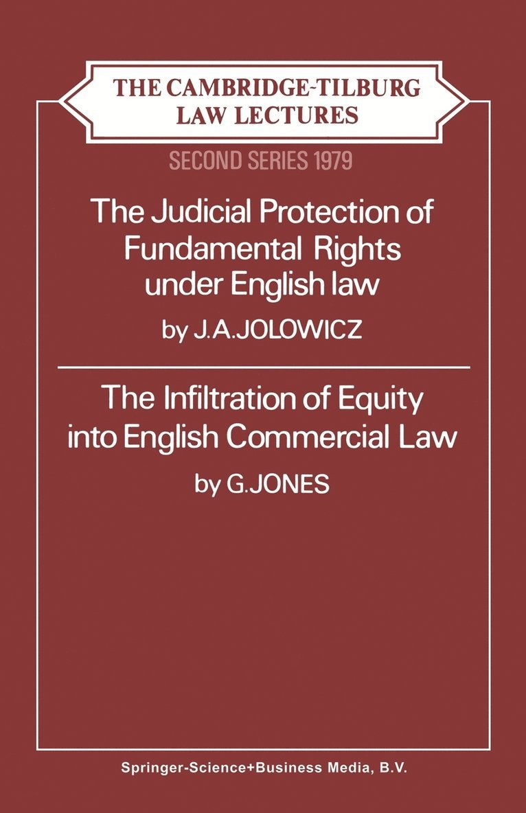 J. A. Jolowicz - The Cambridge-Tilburg Law Lectures: Second Series 1979, Häftad