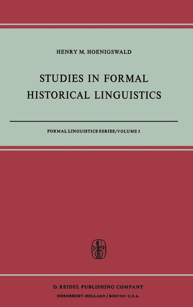 Studies in Formal Historical Linguistics 1