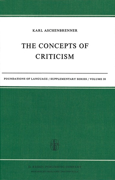 L. Aschenbrenner - Concepts of Criticism, Inbunden