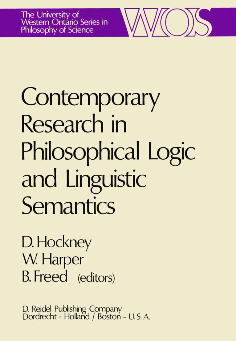 Contemporary Research in Philosophical Logic and Linguistic Semantics 1