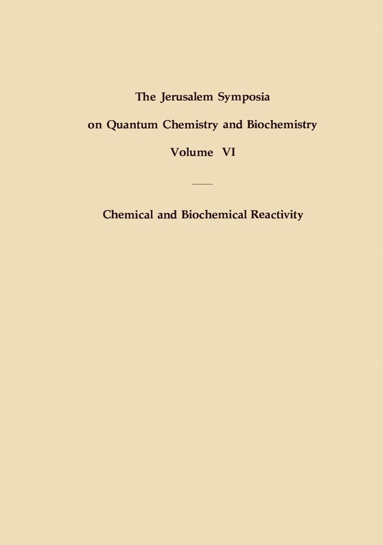 Chemical and Biochemical Reactivity 1