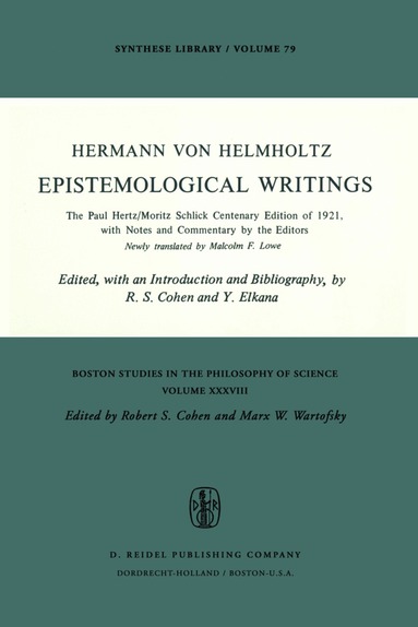 H. von Helmholtz, Robert S. Cohen, Y. Elkana - Epistemological Writings, Häftad