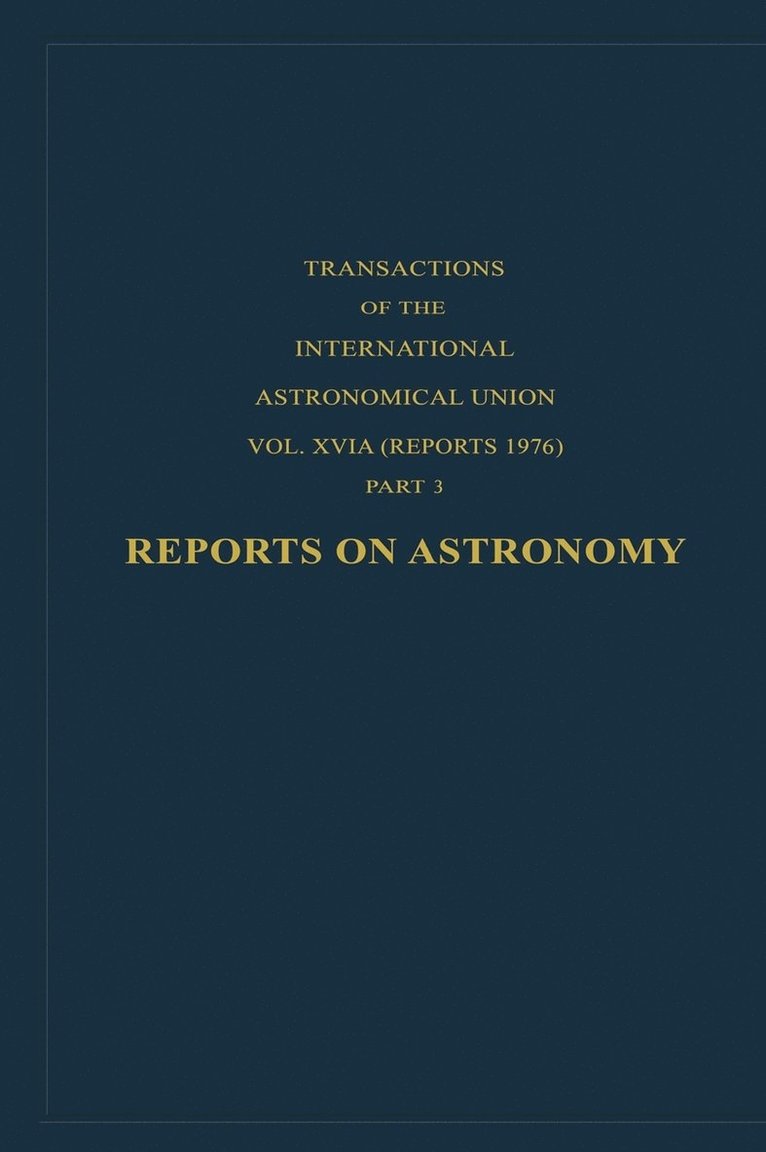 Reports on Astronomy 1