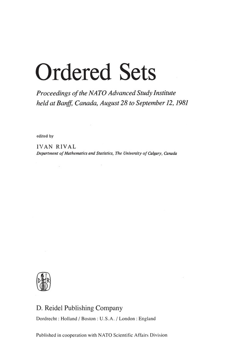 Ivan Rival - Ordered Sets, Inbunden