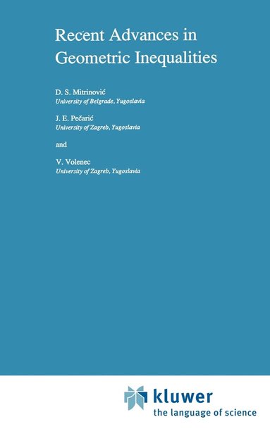 bokomslag Recent Advances in Geometric Inequalities