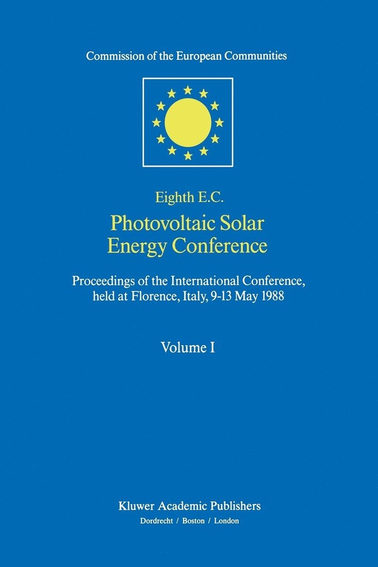 Eighth E.C. Photovoltaic Solar Energy Conference 1