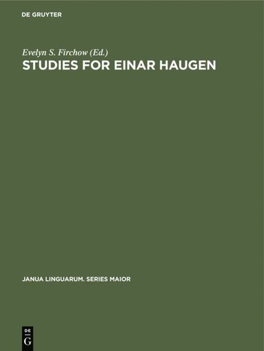 bokomslag Studies for Einar Haugen