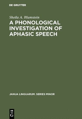 A Phonological Investigation of Aphasic Speech 1