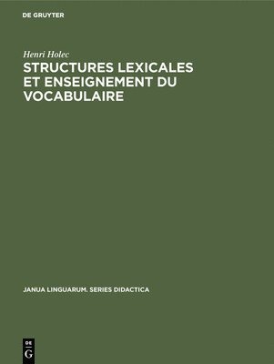 bokomslag Structures lexicales et enseignement du vocabulaire