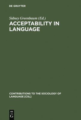 bokomslag Acceptability in Language