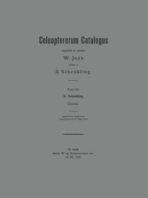 S. Schenkling - Coleopterorum Catalogus, Häftad