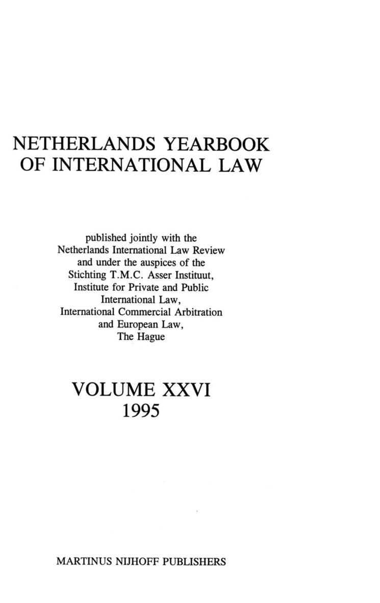 Netherlands Yearbook of International Law, 1995, Vol XXVI 1