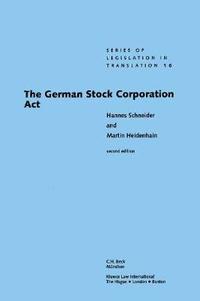 bokomslag The German Stock Corporation Act