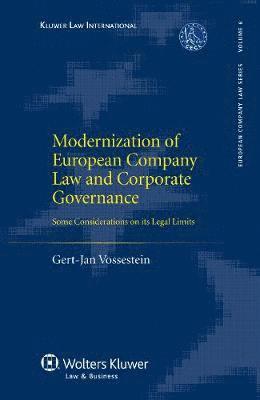 bokomslag Modernization of European Company Law and Corporate Governance