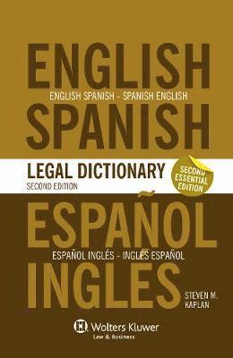 bokomslag Essential English/Spanish and Spanish/English Legal Dictionary