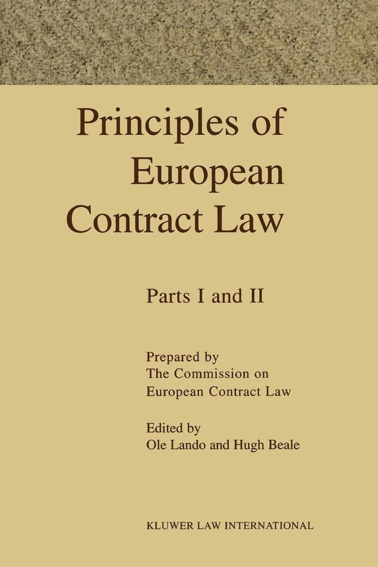 Principles Of European Contract 1