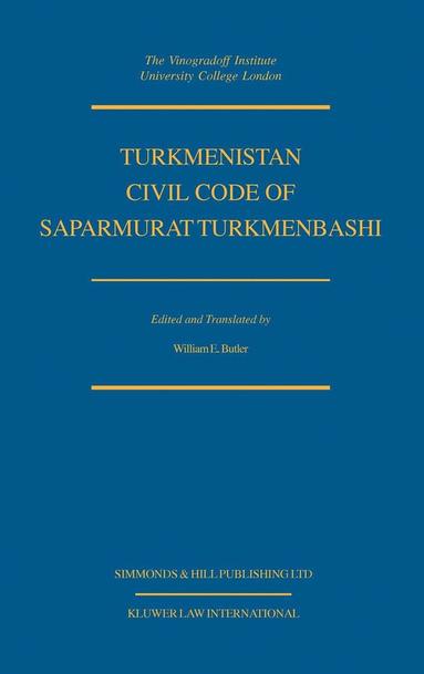 bokomslag Turkmenistan Civil Code of Saparmurat Turkmenbashi