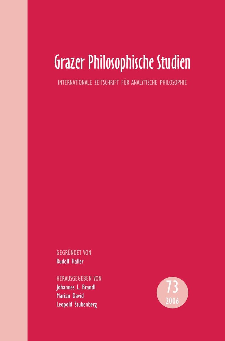 Johannes L. Brandl, Johannes L Brandl - Grazer Philosophische Studien, Häftad