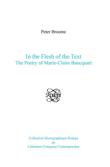 Peter Broome - In the Flesh of the Text, Häftad