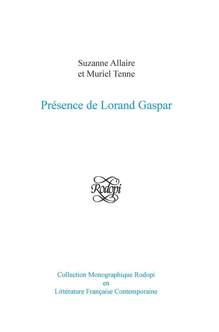 Présence de Lorand Gaspar
