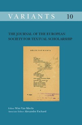 bokomslag Journal of the European Society for Textual Scholarship