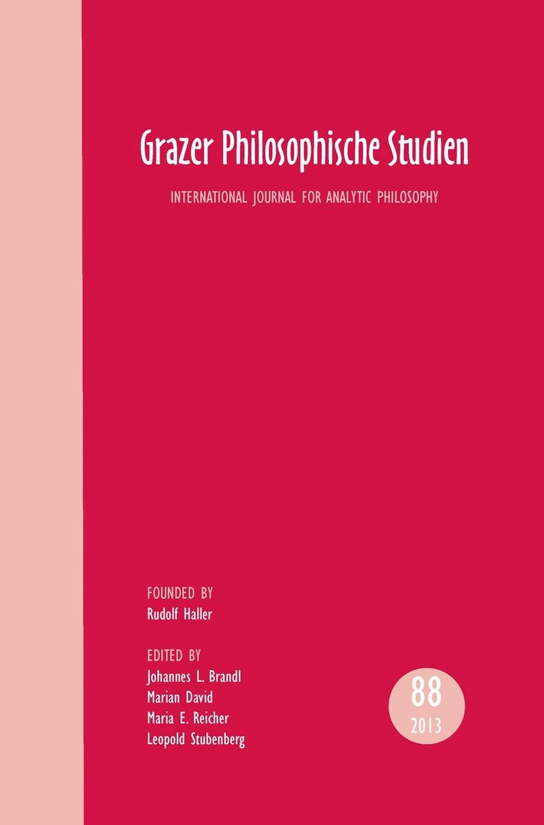 Johannes L. Brandl, Johannes L Brandl - Grazer Philosophische Studien, Vol. 88 – 2013, Häftad