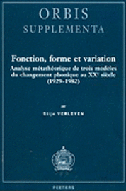 S. Verleyen - Fonction, forme et variation, Häftad. Tillgänglighet: Lägg i varukorg