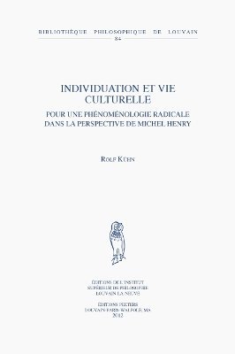 R. Kühn - Individuation et vie culturelle, Häftad