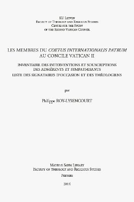 P. Roy-Lysencourt - Les membres du Coetus Internationalis Patrum au Concile Vatican II, Häftad