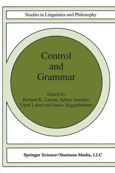 bokomslag Control and Grammar