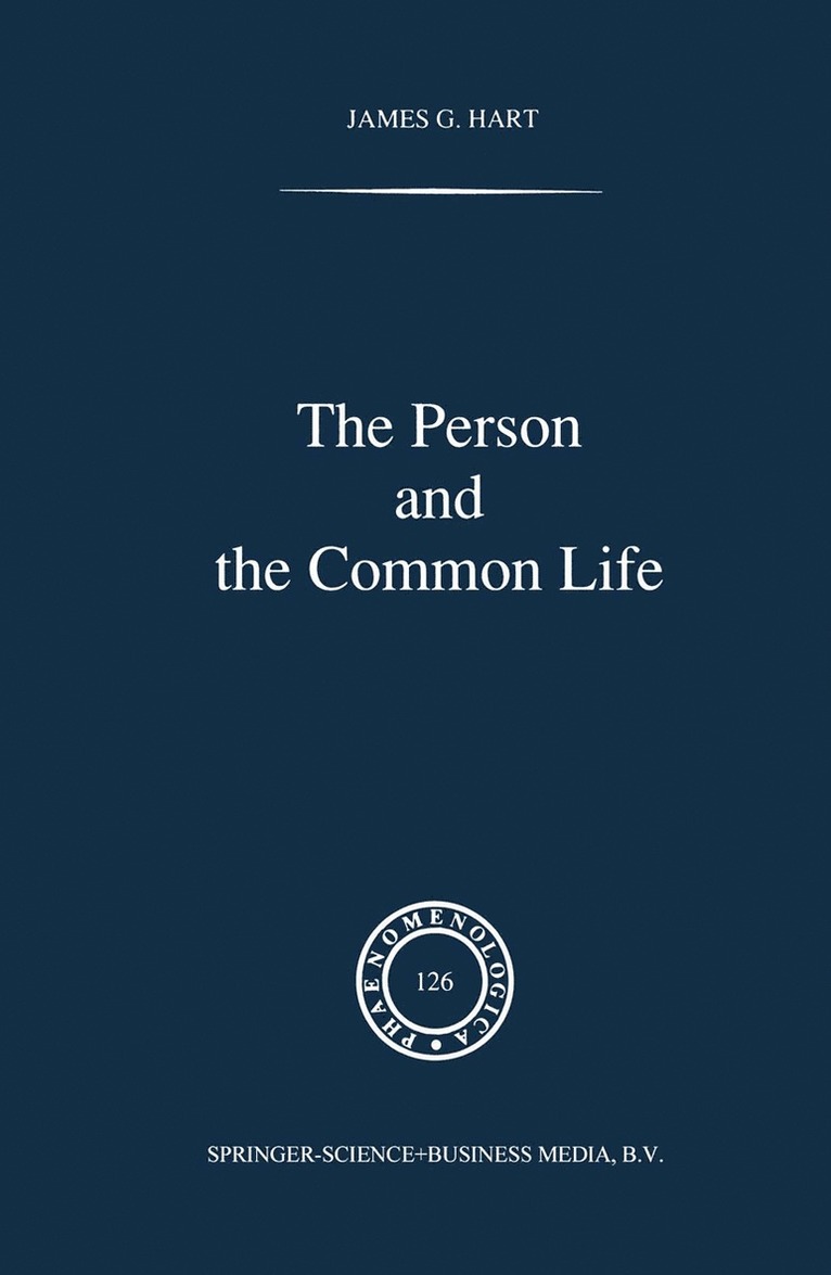 J.G. Hart, J. G. Hart, James Hart - Person and the Common Life, Häftad