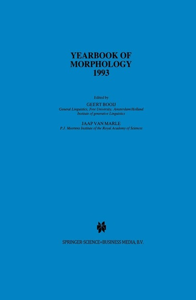 Geert Booij, Jaap van Marle - Yearbook of Morphology 1993, Häftad