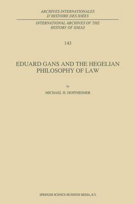 bokomslag Eduard Gans and the Hegelian Philosophy of Law