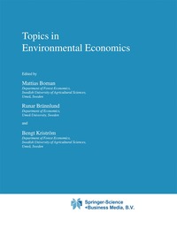 bokomslag Topics in Environmental Economics