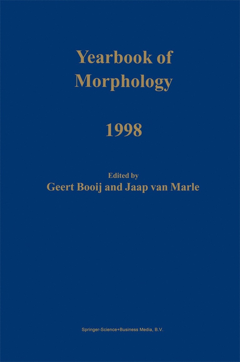 Yearbook of Morphology 1998 1