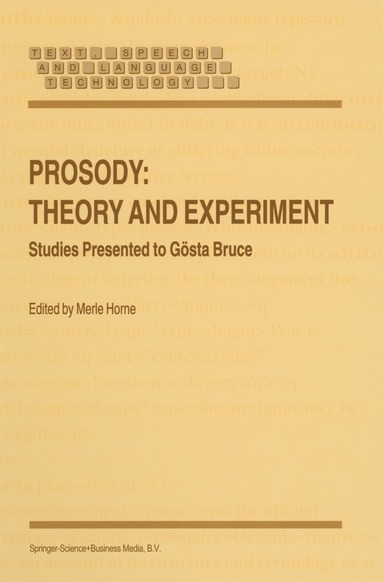 bokomslag Prosody: Theory and Experiment