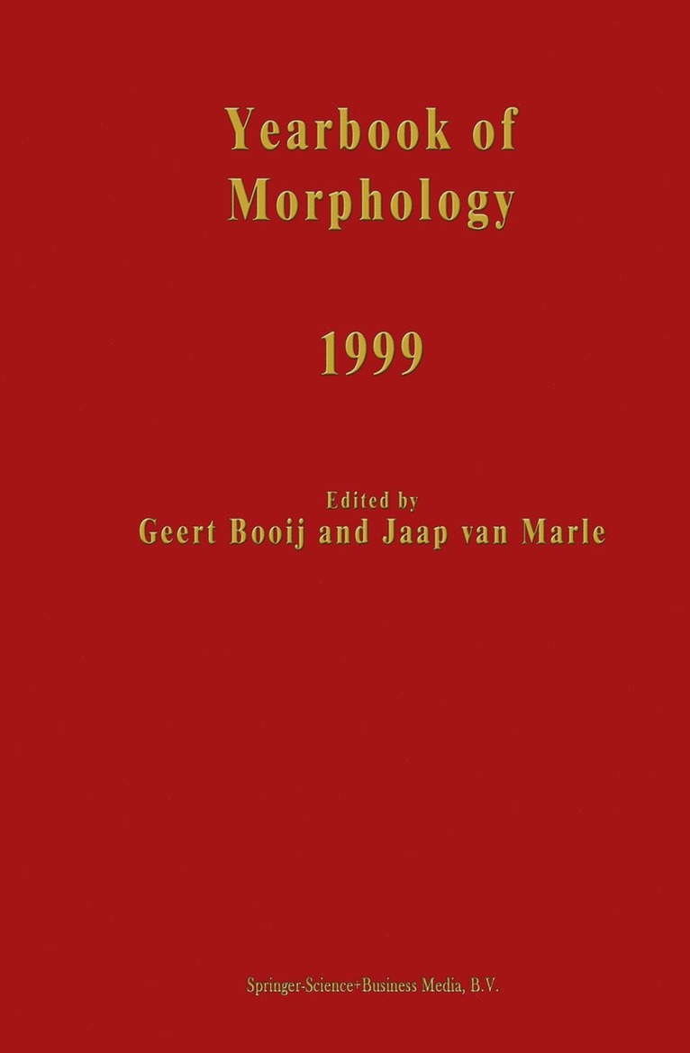 Yearbook of Morphology 1999 1