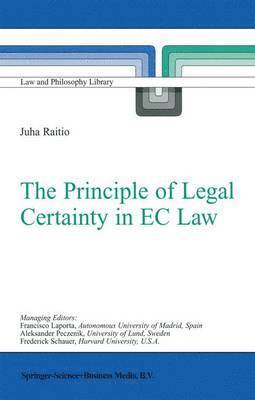 bokomslag Principle of Legal Certainty in EC Law