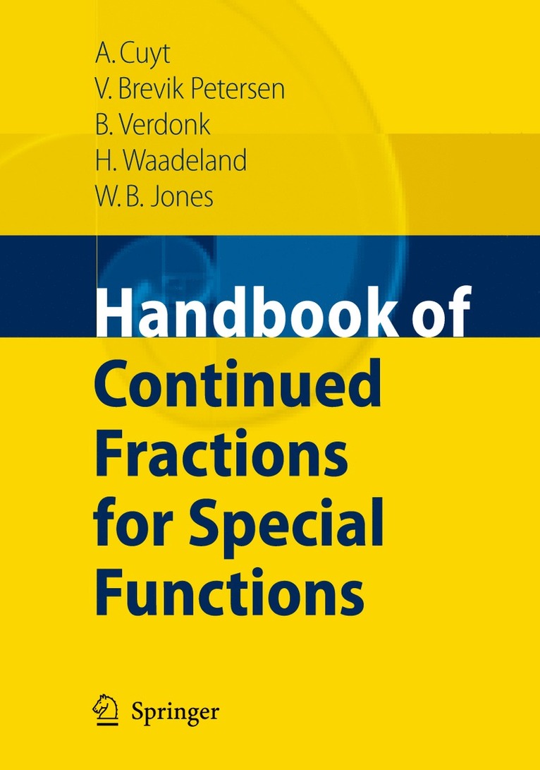 Handbook of Continued Fractions for Special Functions 1