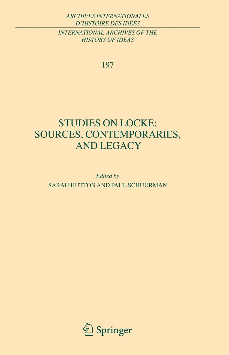 Studies on Locke: Sources, Contemporaries, and Legacy 1