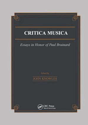 J. Knowles - Critica Musica, Inbunden