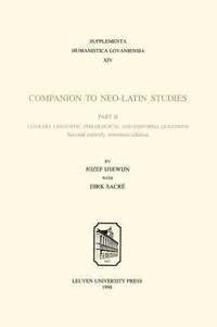 bokomslag Companion to Neo-Latin Studies