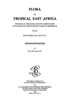 Flora of Tropical East Africa - Aponogetonac (1989 ) 1